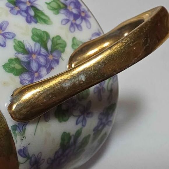 Purple Violets Teacup and Saucer Vintage - Picture 6 of 8